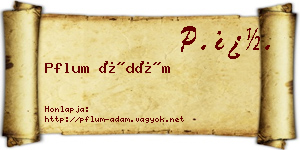 Pflum Ádám névjegykártya